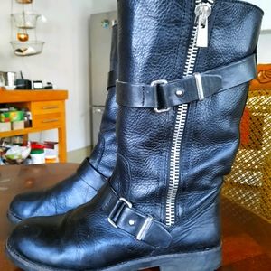 COACH leather moto boots